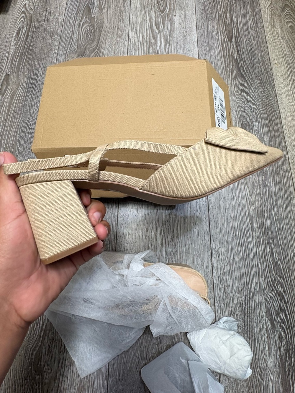 Journee Collection Bow-Front Slingback Pump in Tan - Picture 6 of 12